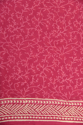 Punch Pink Floral Jaipur Cotton Saree