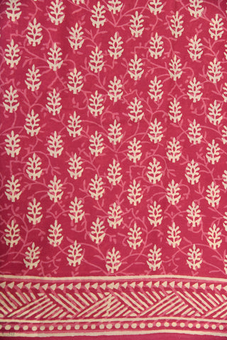 Punch Pink Floral Jaipur Cotton Saree