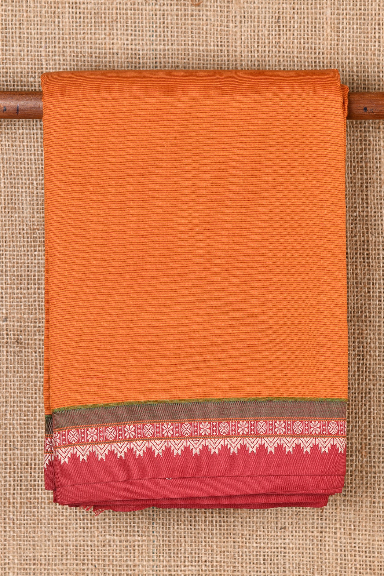 Orange Dharwad Cotton Saree
