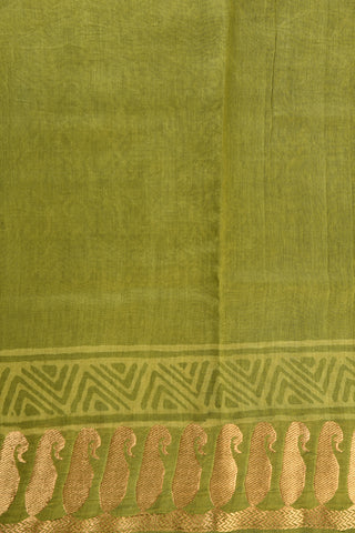Paisley Border Green Maheshwari Silk Cotton Saree