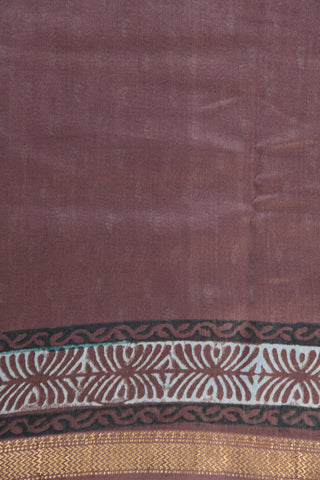 Paisley Design Dark Coffee Brown Maheshwari Silk Cotton Saree