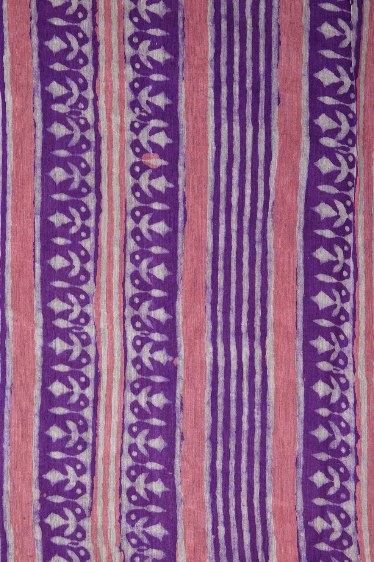 Paisley Design Dark Violet Printed Cotton Saree