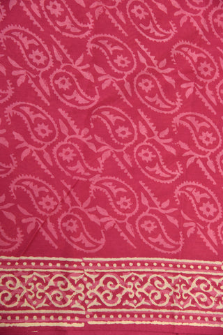Paisley Design Punch Pink Jaipur Cotton Saree