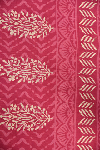 Paisley Design Punch Pink Jaipur Cotton Saree