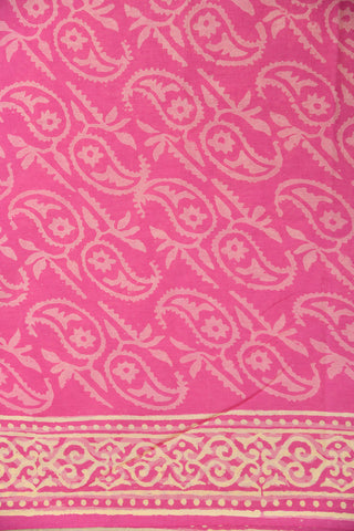 Paisley Design Pink Jaipur Cotton Saree