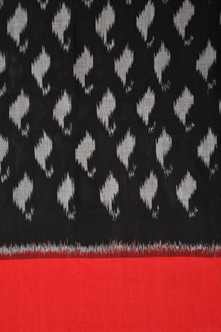 Paisley Ikat Design Black Pochampally Cotton Saree
