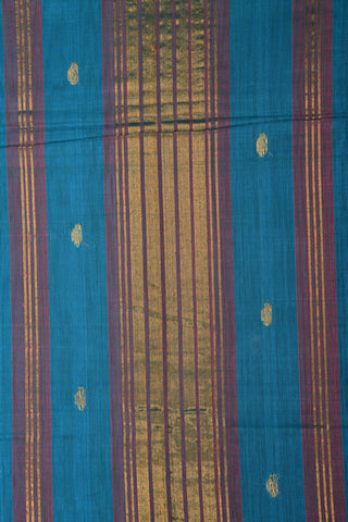 Paisley Motif Blue Venkatagiri Cotton Saree