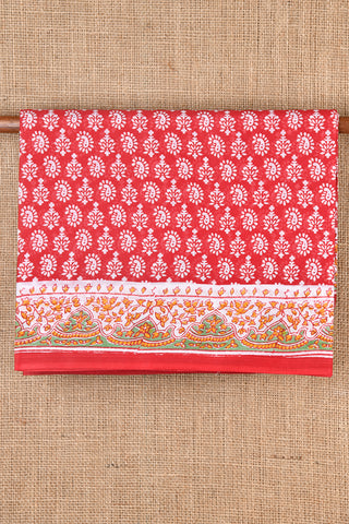Paisley Motif Red Hyderabad Cotton Saree