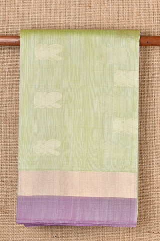 Pastel Green Kora Silk Cotton Saree