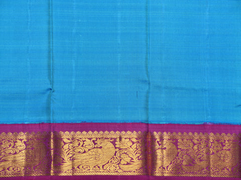 Plain Blue Kanchipuram Silk Pavadai Sattai Material