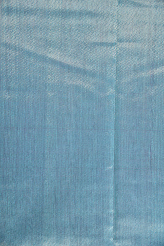 Peacock Motif Sky Blue Kora Silk Cotton Saree