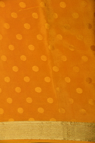 Polka Dots Dark Mustard Orange Chiffon Saree