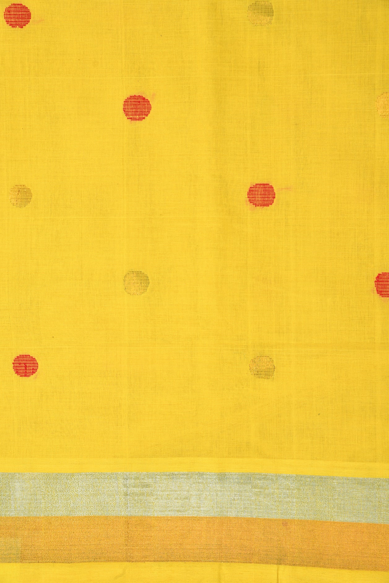 Polka Dots Yellow Venkatagiri Cotton Saree