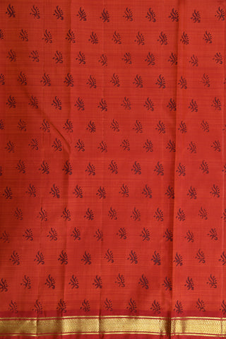 Checked Design Maroon Kanchipuram Printed Silk Saree
