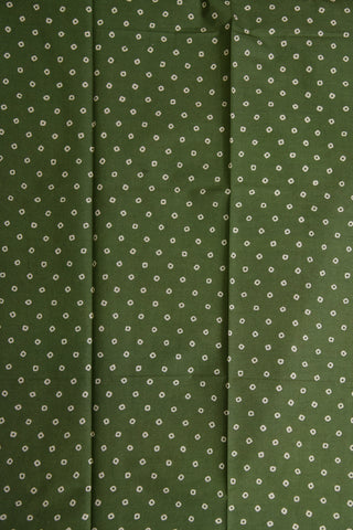 Geometric Design Print Crocodile Green Printed Cotton Saree