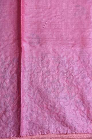 Embroidered Floral Design Rose Pink Tussar Silk Saree
