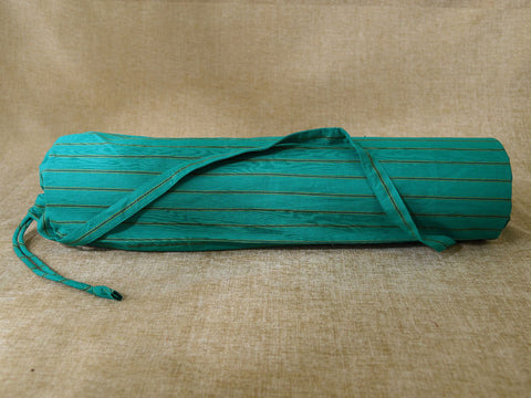 Green Hand Spun Cotton Yoga Mat Bag With Belt