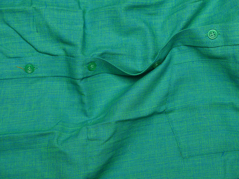 Regular Collar Mint Green Cotton Shirt With Velcro Dhoti Set