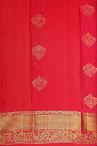 Floral Zari Border With Pendant Butta Red Kanchipuram Silk Saree
