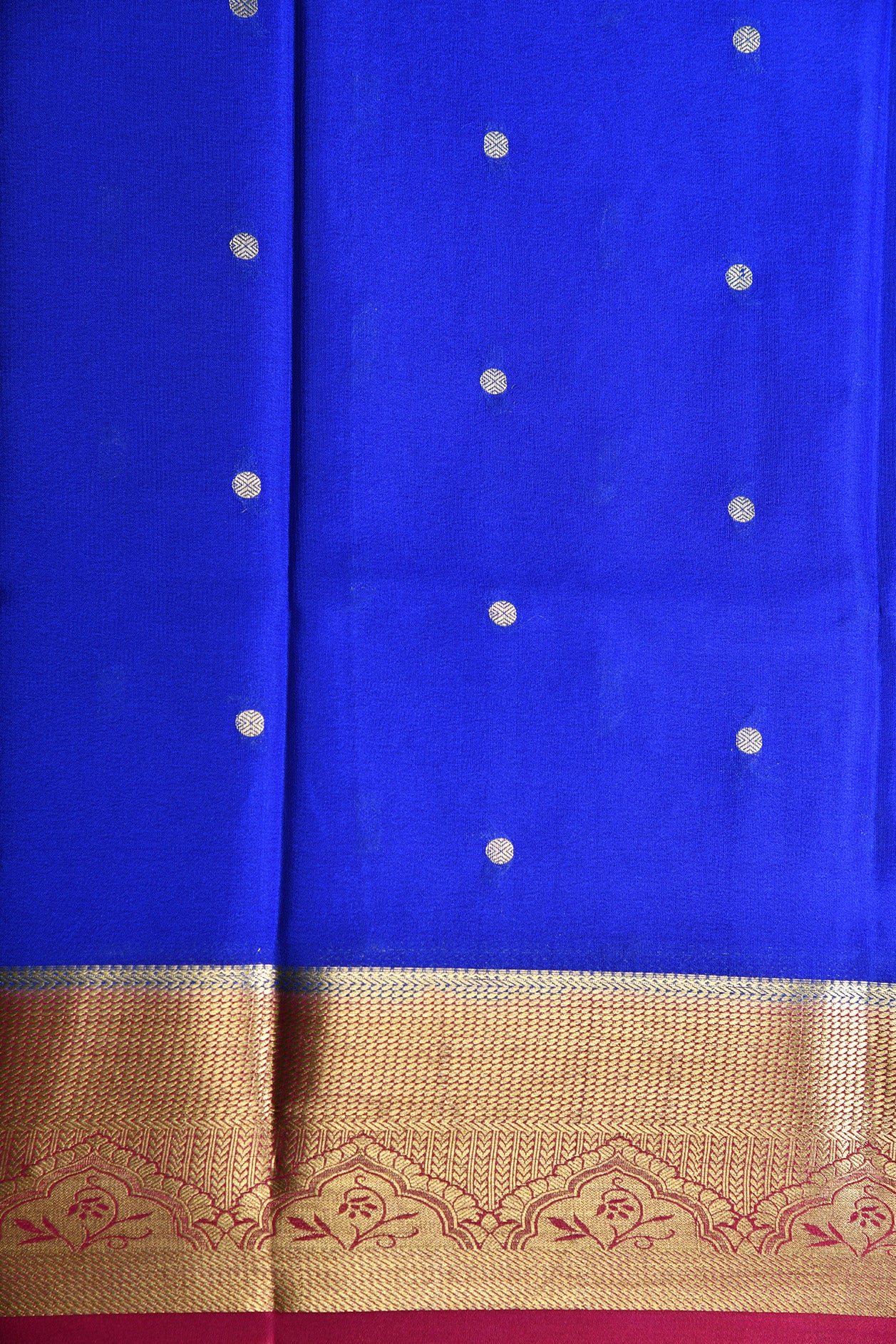 Rudraksh Motif Blue Mysore Silk Saree