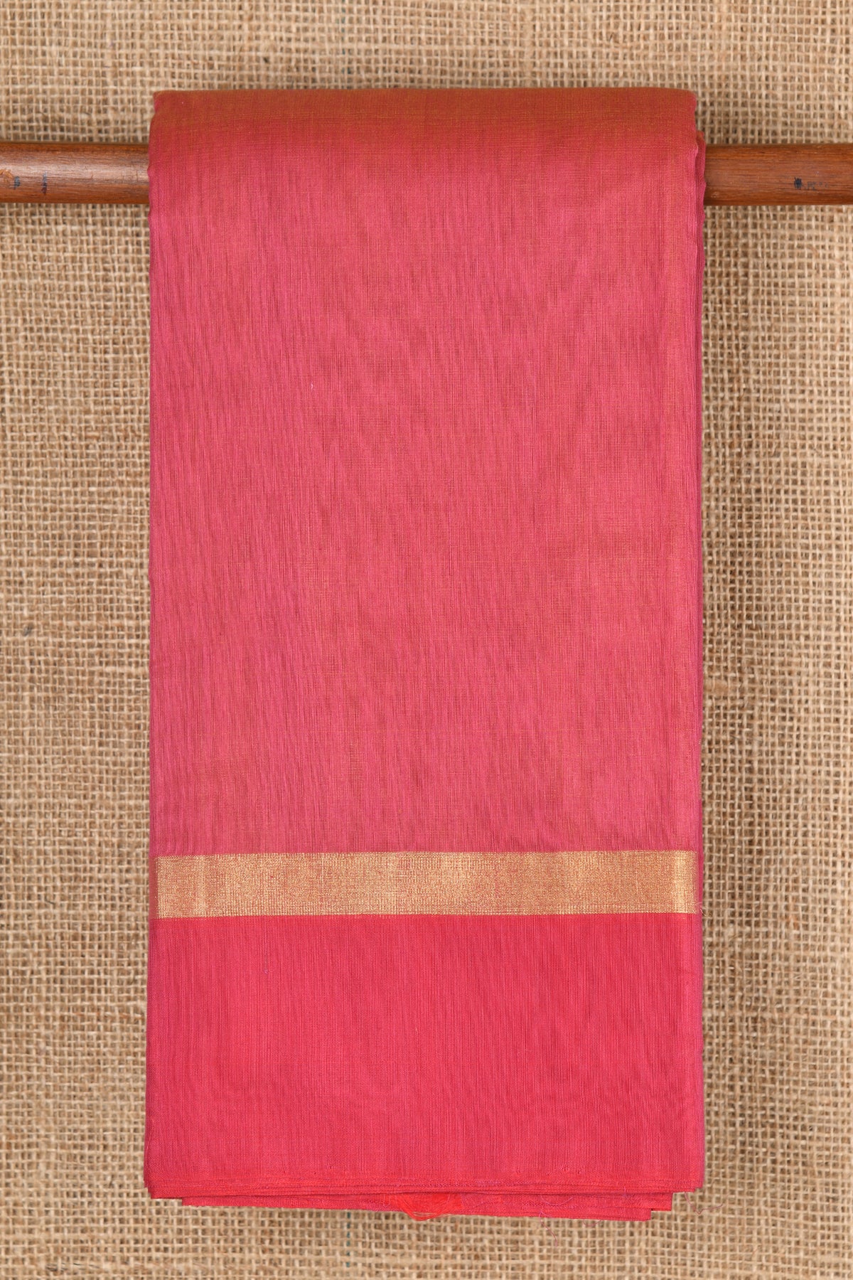 Blush Red Kora Silk Cotton Saree
