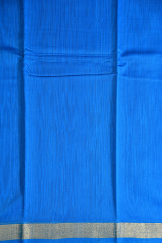 Blue Plain Kora Silk Cotton Saree
