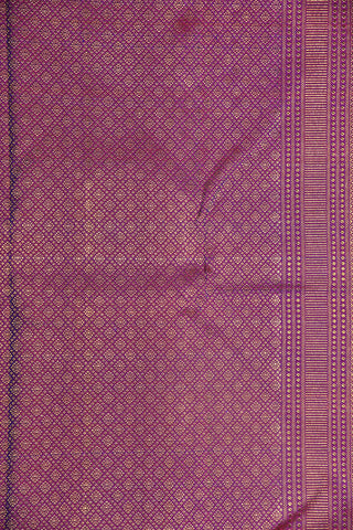 Mayilkan Design Border Geometric With Floral Purple Kanchipuram Silk Saree
