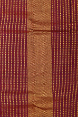 Rettai Pettu Border With Copper Thread Work Veldhari Stripes Bottle Green Kanchipuram Silk Saree