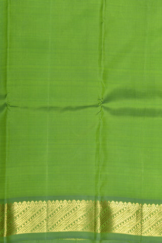 Arai Madam Border In Plain Parrot Green Kanchipuram Silk Saree