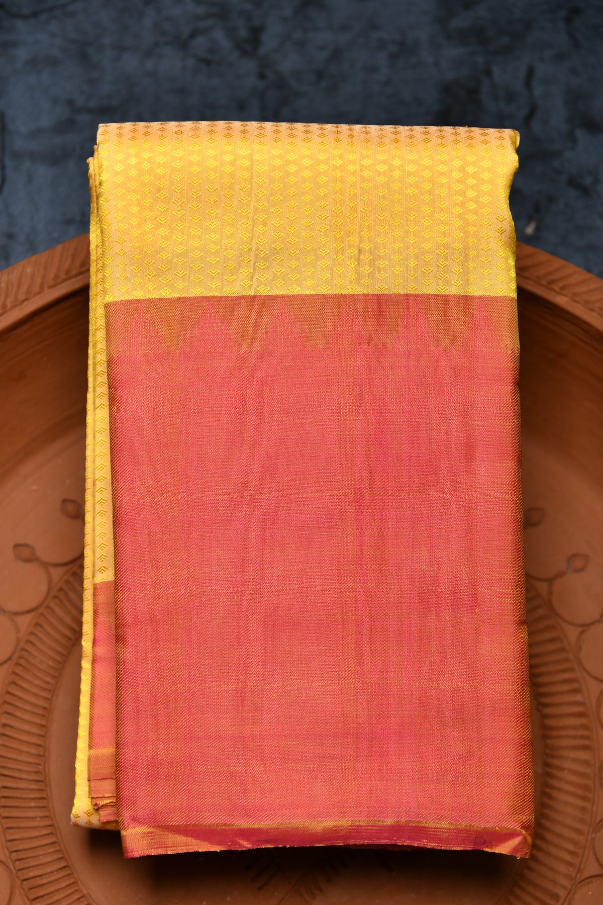 Big Border With Self Jacquard Small Buttis Soft Yellow Kanchipuram Silk Saree