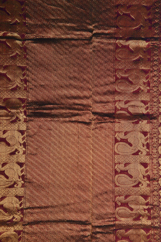 Peacock Border With Floral Design Red Silk Cotton Saree