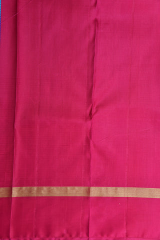 Small Checked Design Blue Kanchipuram Silk Saree