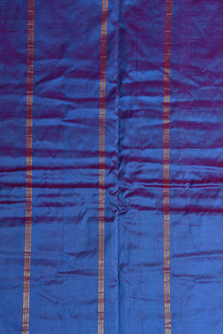 Paisley Butta Border Turquoise  Blue Kanchipuram Silk Saree