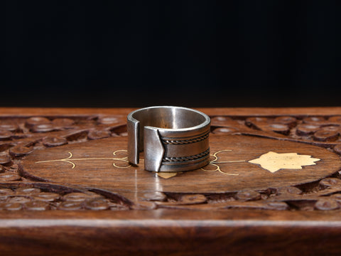 Adjustable Pure Silver Band Ring