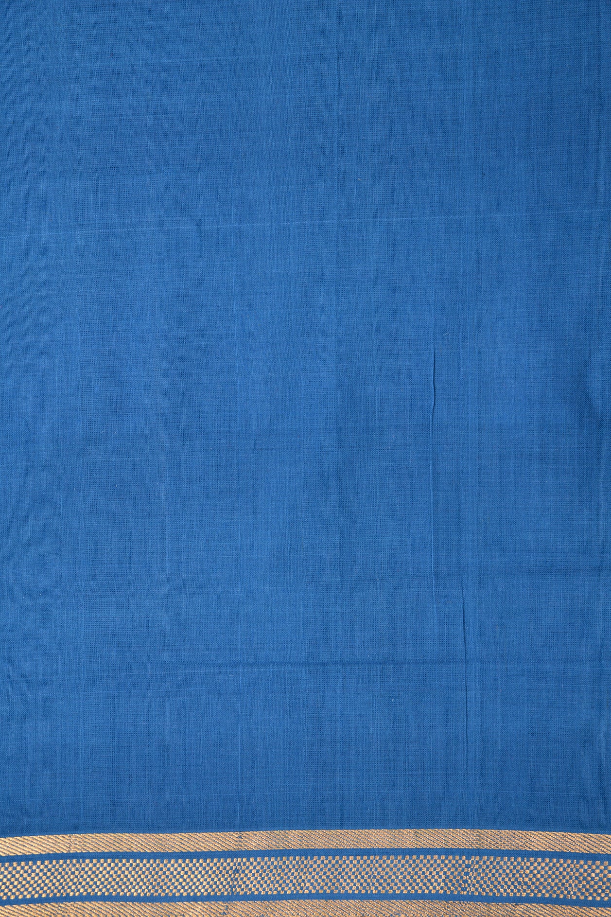 Small Border Blue Mangalagiri Cotton Saree