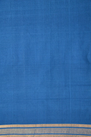 Small Border Blue Mangalagiri Cotton Saree