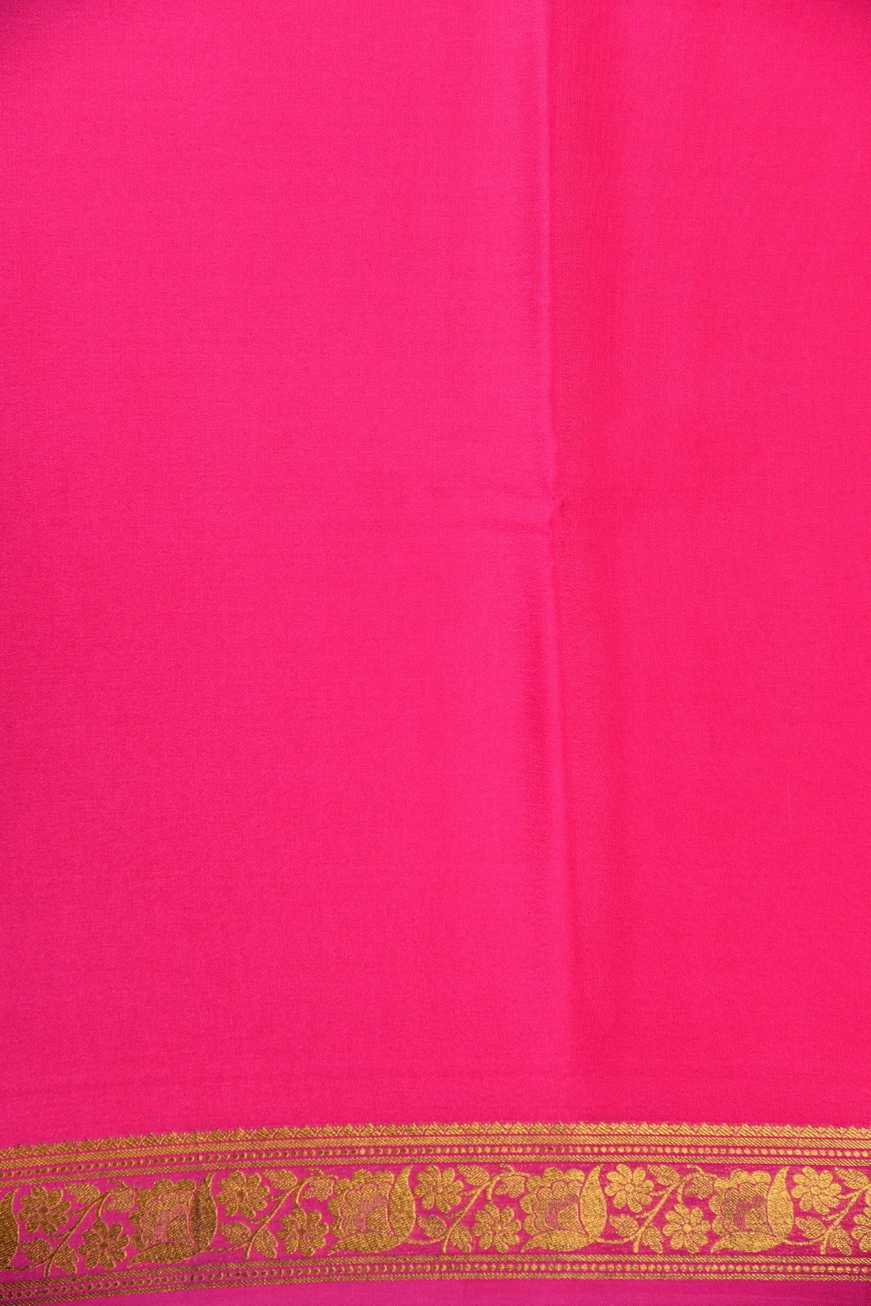 Small Border With Rose Pink Mysore Silk Saree