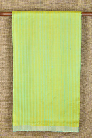 Bavanchi Border With Monochrome Stripes Lime Green Soft Silk Saree
