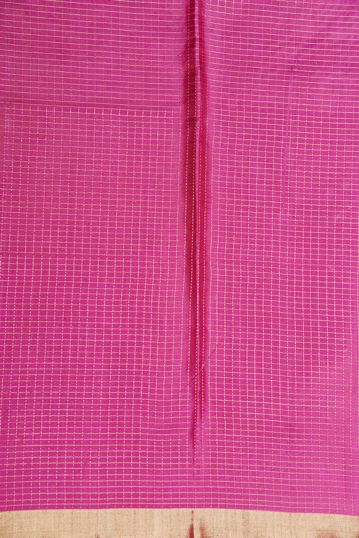 Bavanchi Border With Zari Checks Magenta Pink Soft Silk Saree
