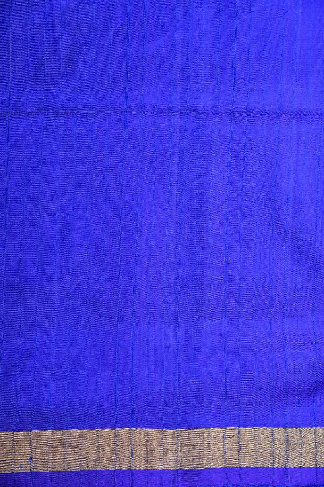Striped Cobalt Blue Plain Silk Saree