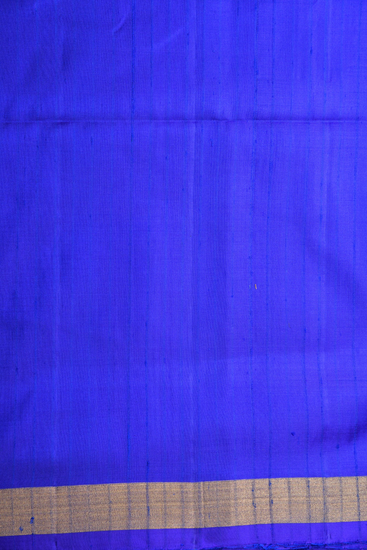 Striped Cobalt Blue Plain Silk Saree