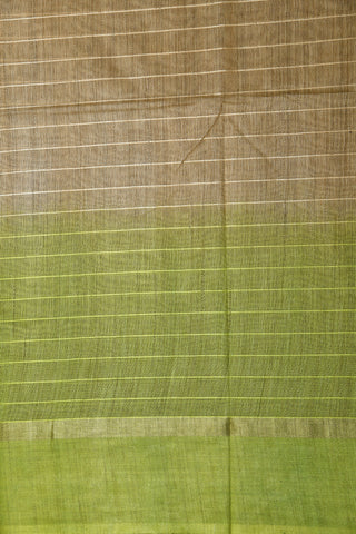 Stripes Light Mos Green Linen Saree