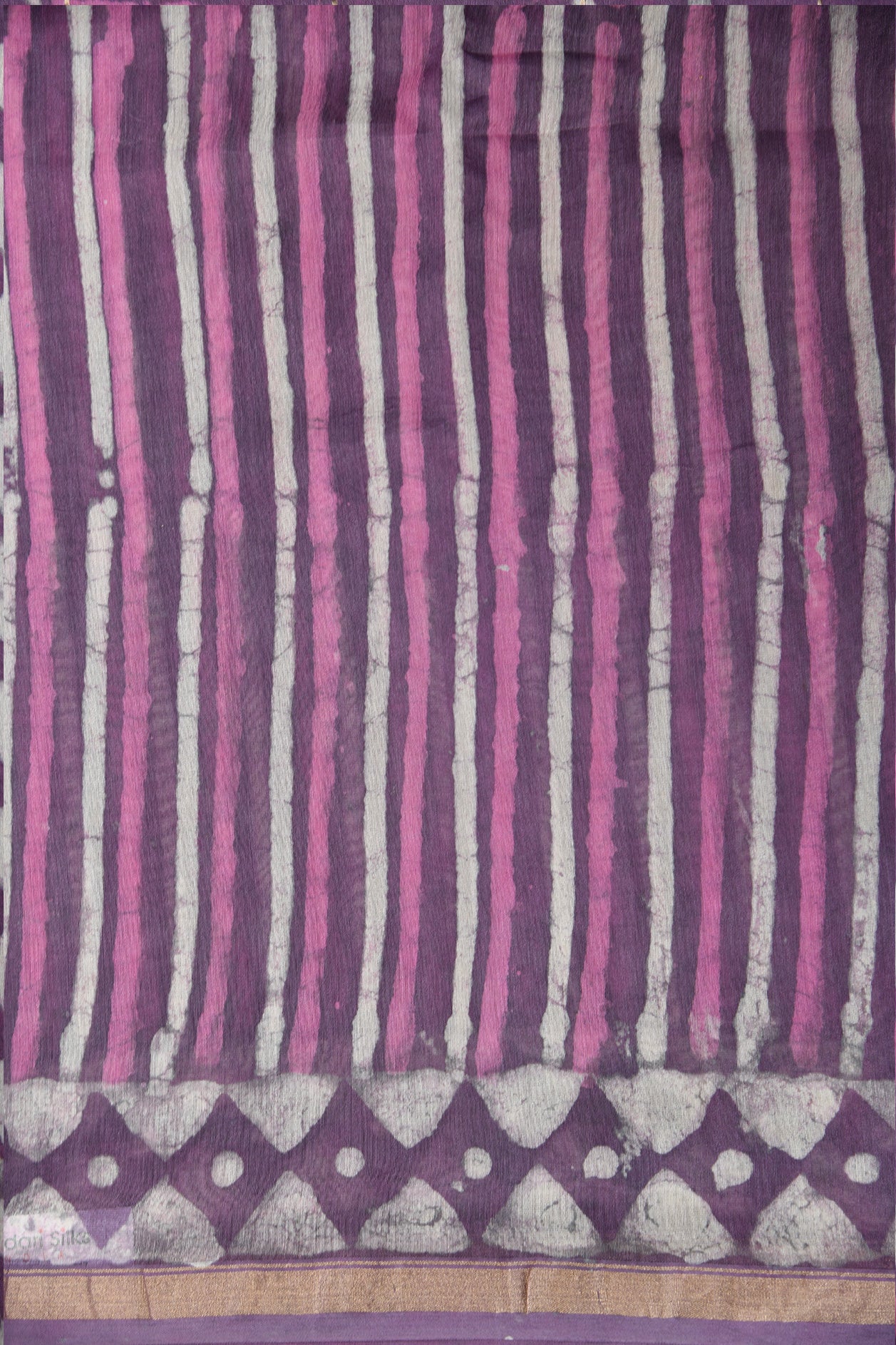 Striped Onion Pink Maheshwari Cotton Saree