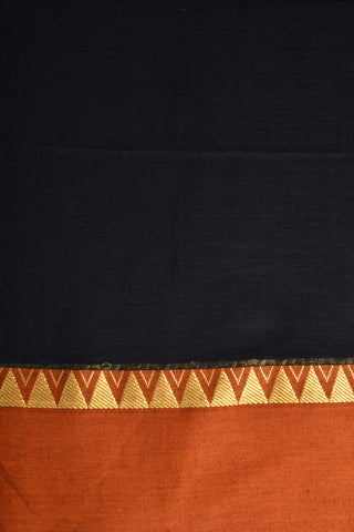 Temple Border Black Bengal Cotton Saree