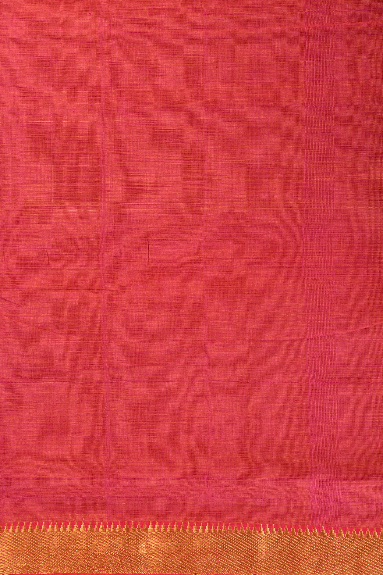 Temple Border Dark Pink Mangalagiri Cotton Saree