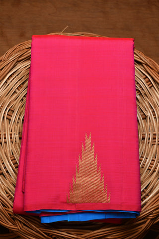 Temple Motif Hot Pink Kanchipuram Silk Saree
