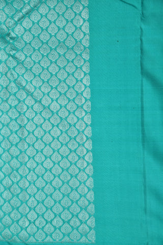 Thilagam Butta Turquoise Blue Kanchipuram Silk Saree