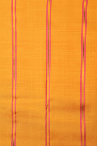 Thread Work Contrast Border Dark Magenta Kanchipuram Silk Saree