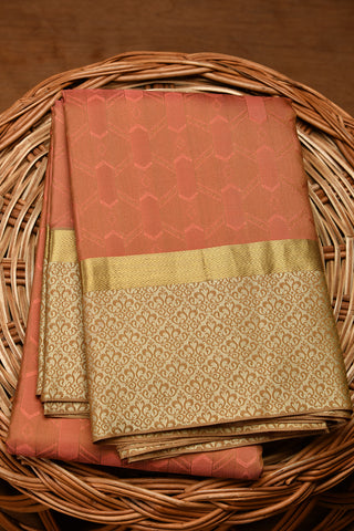 Thread Work Dusty Brown Kanchipuram Silk Saree