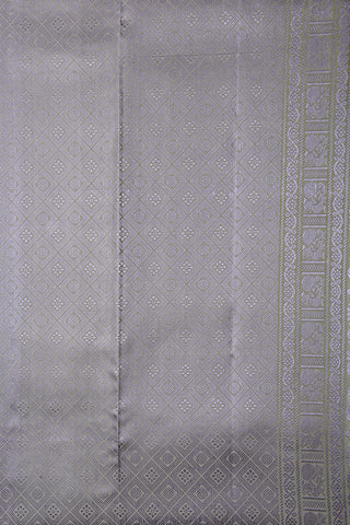 Thread Work Peacock Motif Pista Green Kanchipuram Silk Saree